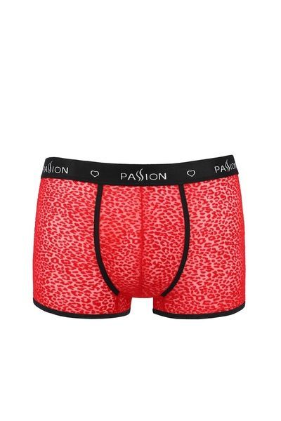 Чоловічі прозорі боксери Passion 046 SHORT PARKER XXL/XXXL Red, сітка, під леопард SO7611 фото