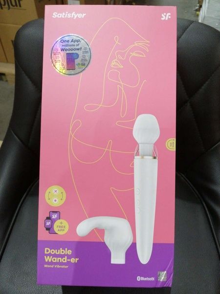 Смарт вібромасажер зі змінною головкою Satisfyer Double Wand-er (м`ята упаковка) SO6135-R фото