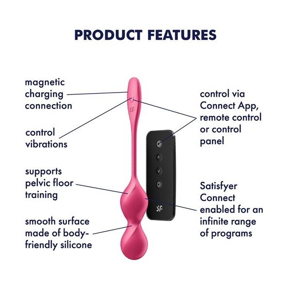 Вагінальні кульки з вібрацією Satisfyer Love Birds 2 Connect App Red SX0571 фото