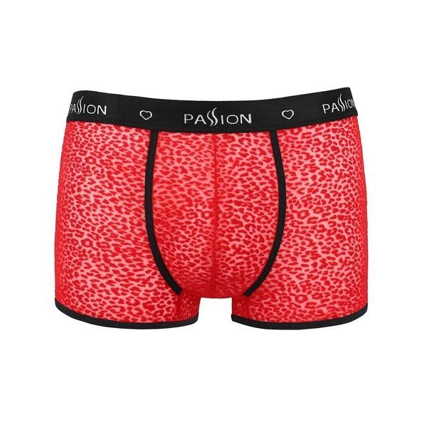Чоловічі прозорі боксери Passion 046 SHORT PARKER XXL/XXXL Red, сітка, під леопард SO7611 фото