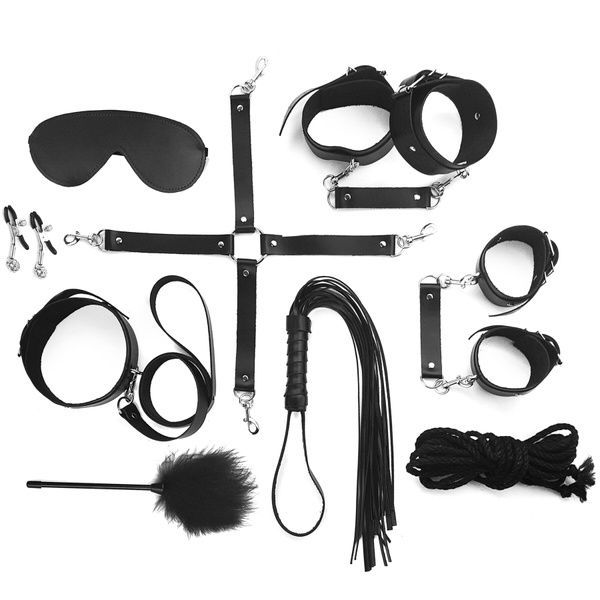Набір BDSM Art of Sex &ndash; Set Leather, 10 предметів, чорний, натуральна шкіра SO7138 фото